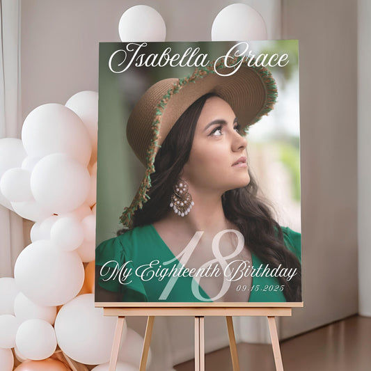 "My Eighteenth Birthday" Custom Photo 18th Birthday Sign