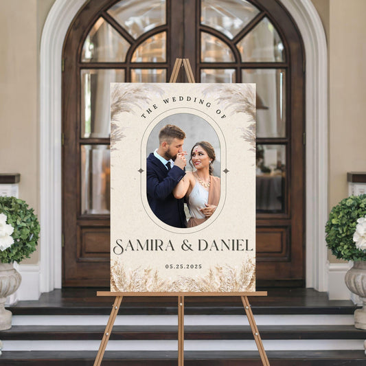 Custom Photo Acrylic Wedding Sign, Reception Entrance Welcome Sign, Personalized Wedding Decor,  Wedding Poster, Foam Board Easel Signage