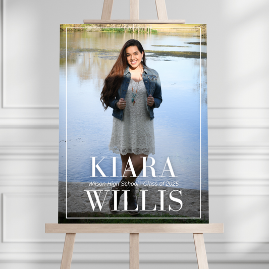 Simple Text Custom Photo Graduation Party Welcome Sign - Magnolia Dane Co.