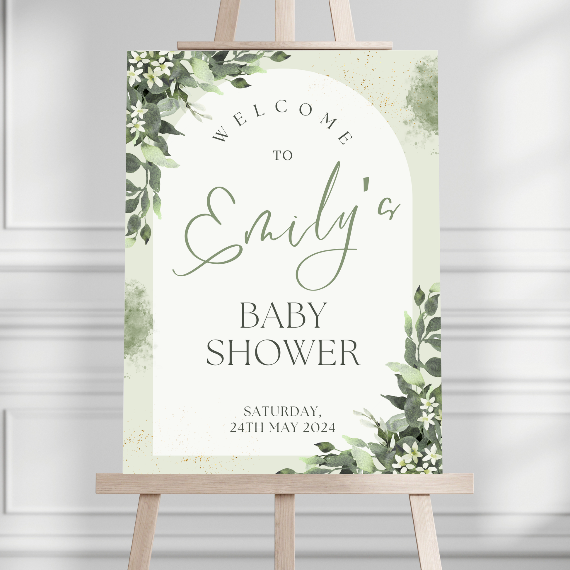 Boho Leaves Arch Baby Shower Welcome Sign - Magnolia Dane Co.