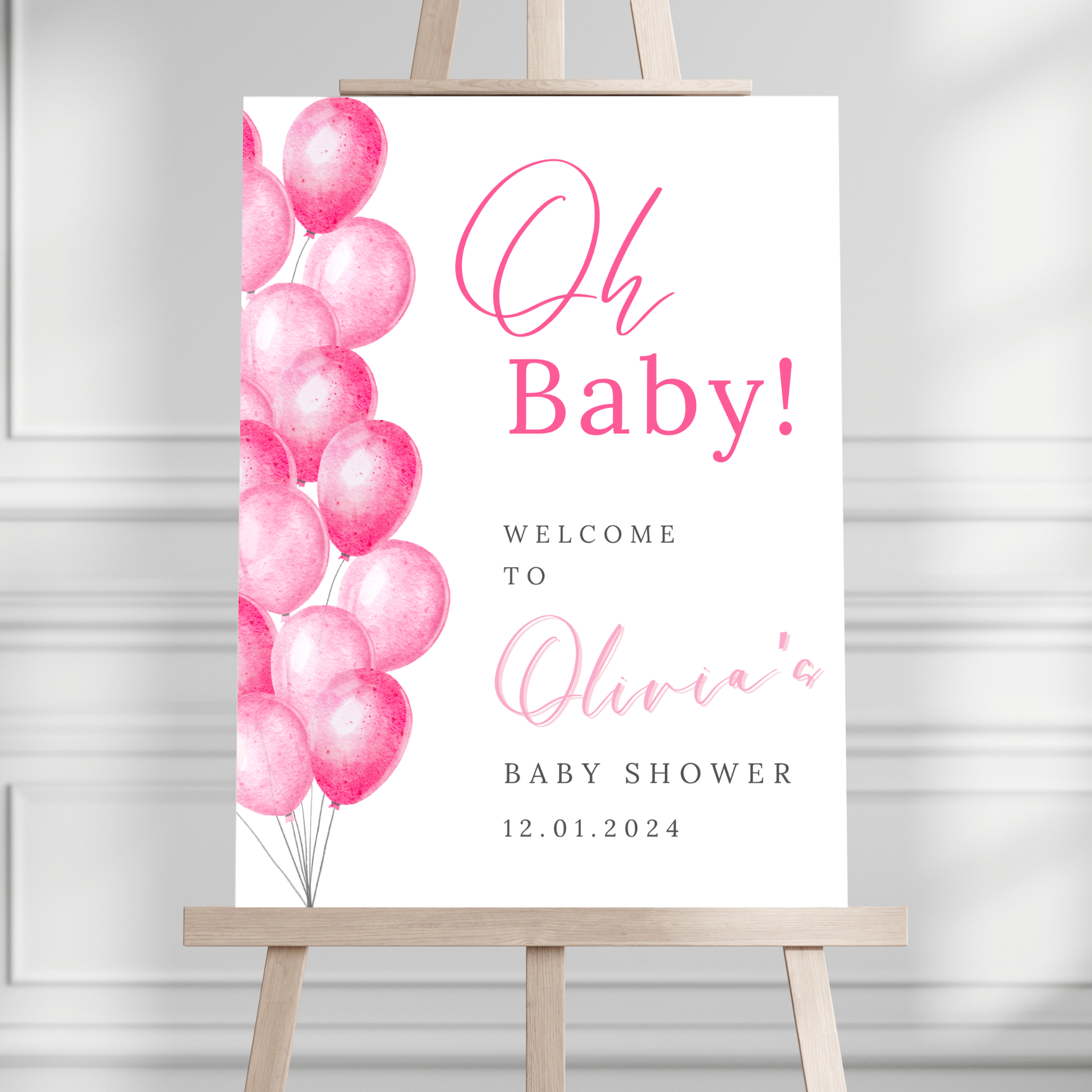 "Oh Baby!" Pin Balloons Baby Shower Welcome Sign - Magnolia Dane Co.