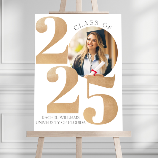 "2025" Custom Photo Graduation Party Welcome Sign - Magnolia Dane Co.