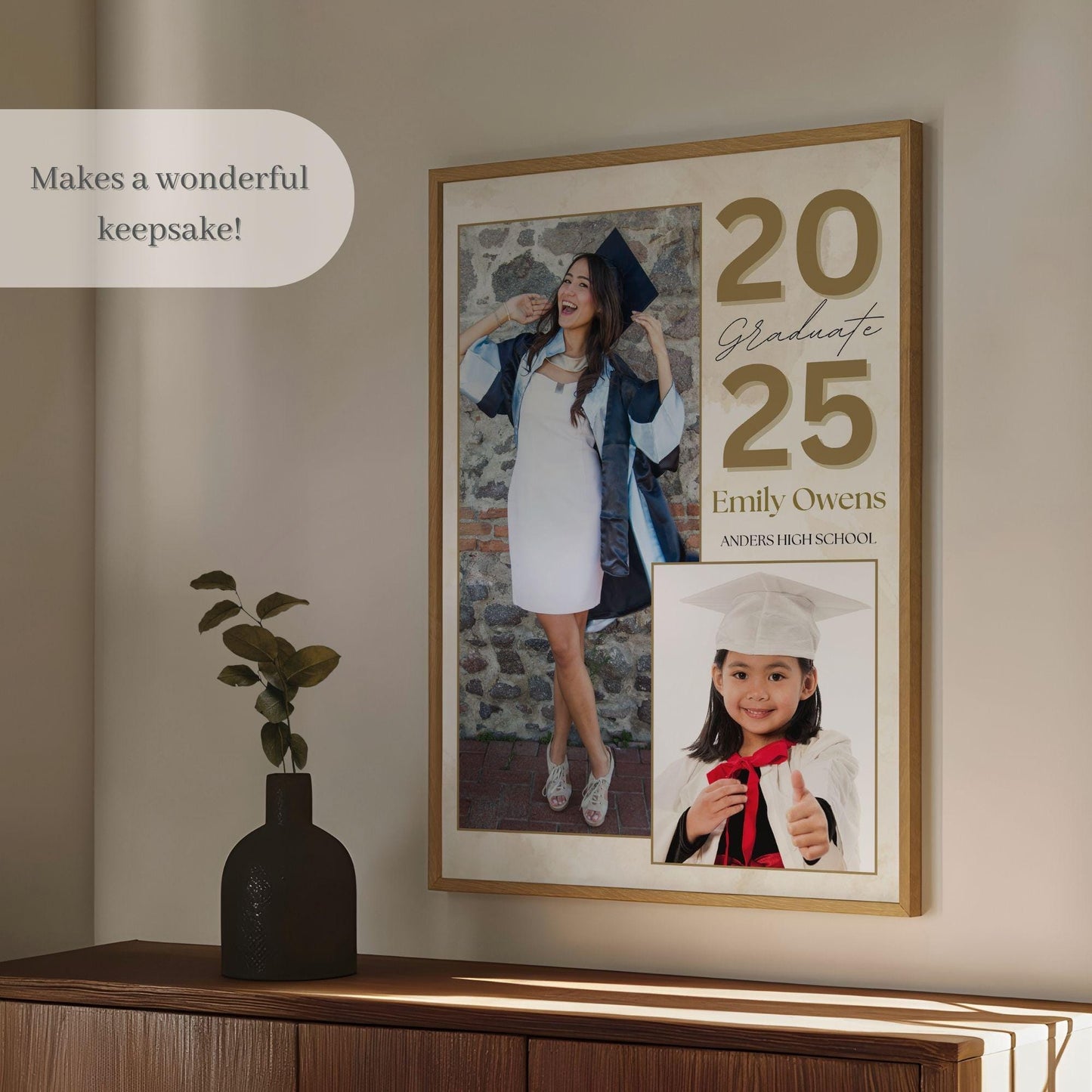 "Then & Now" Photo Graduation Party Welcome Sign