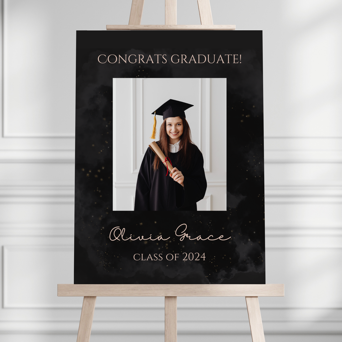"Congrats Graduate" Custom Photo Graduation Party Welcome Sign - Magnolia Dane Co.