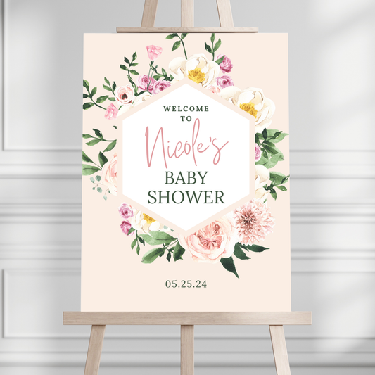 Boho Geometric Baby Shower Welcome Sign - Magnolia Dane Co.