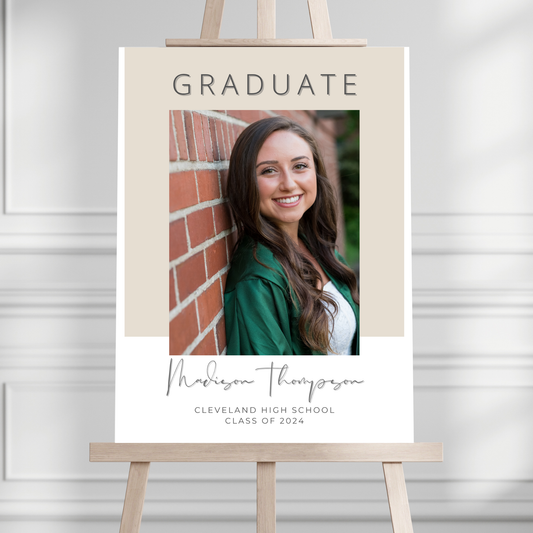 Geometric Custom Photo Graduation Party Welcome Sign - Magnolia Dane Co.