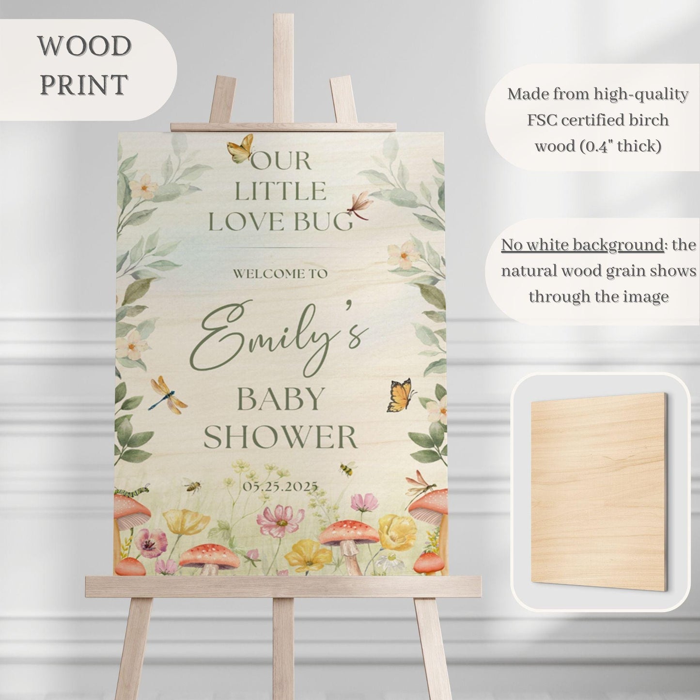 "Our Little Love Bug" Baby Shower Welcome Sign