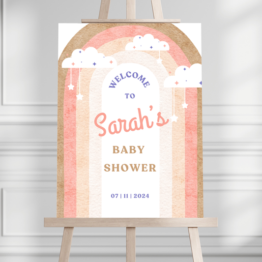 Large Rainbow Baby Shower Welcome Sign - Magnolia Dane Co.