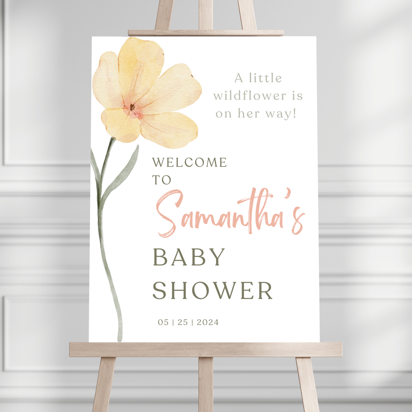 "Little Wildflower" Baby Shower Welcome Sign - Magnolia Dane Co.