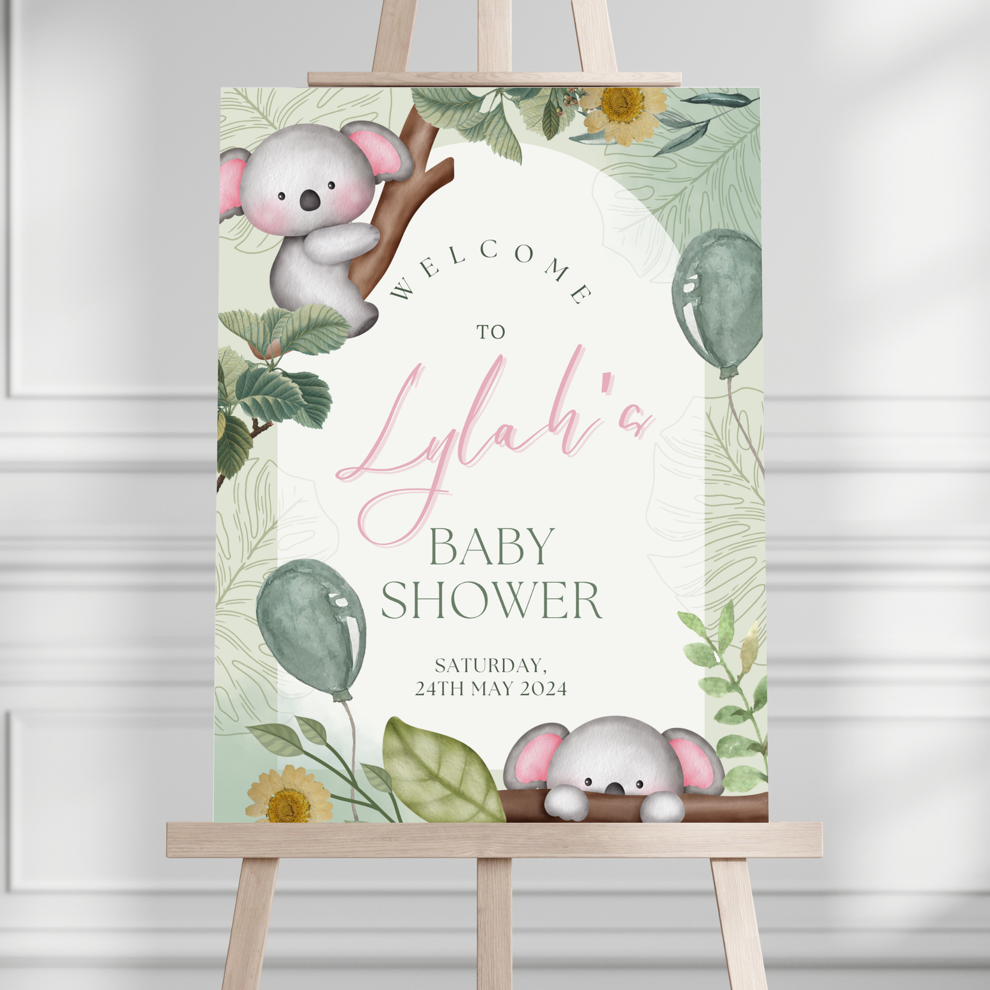 Koala Bear Baby Shower Welcome Sign - Magnolia Dane Co.