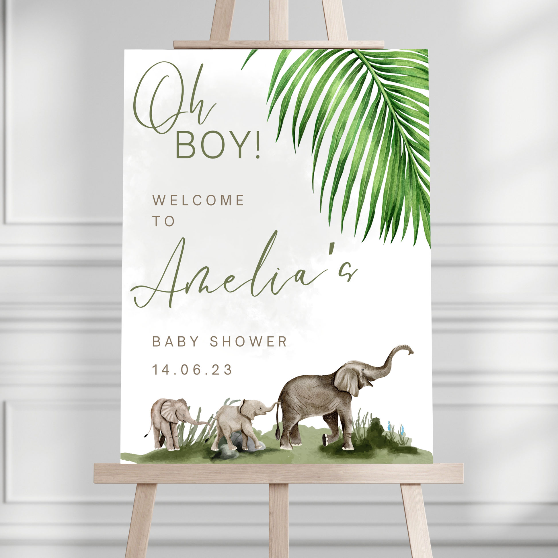 Elephant Baby Shower Welcome Sign - Magnolia Dane Co.
