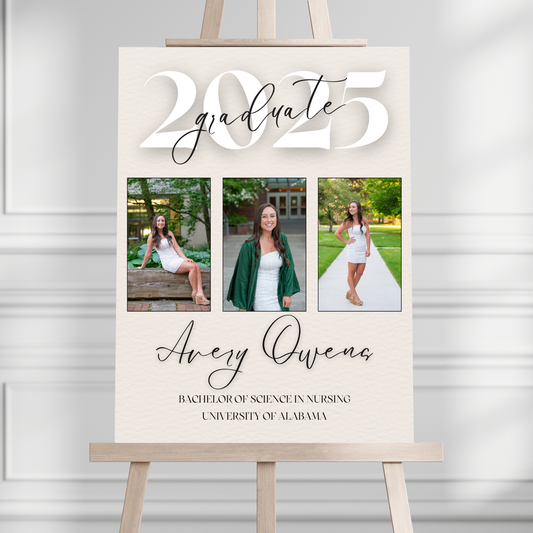 Photo Trio Graduation Party Welcome Sign