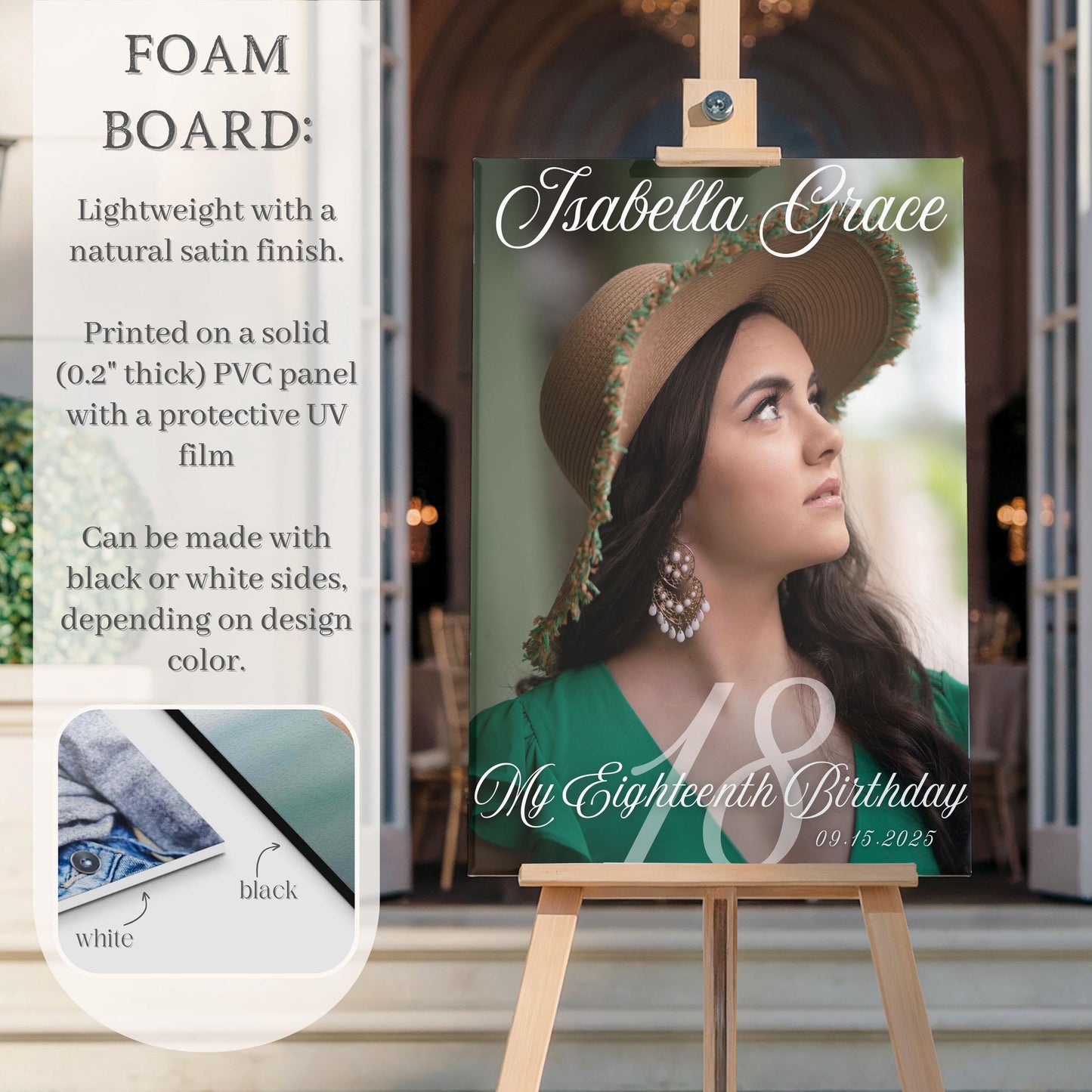 "My Eighteenth Birthday" Custom Photo 18th Birthday Sign