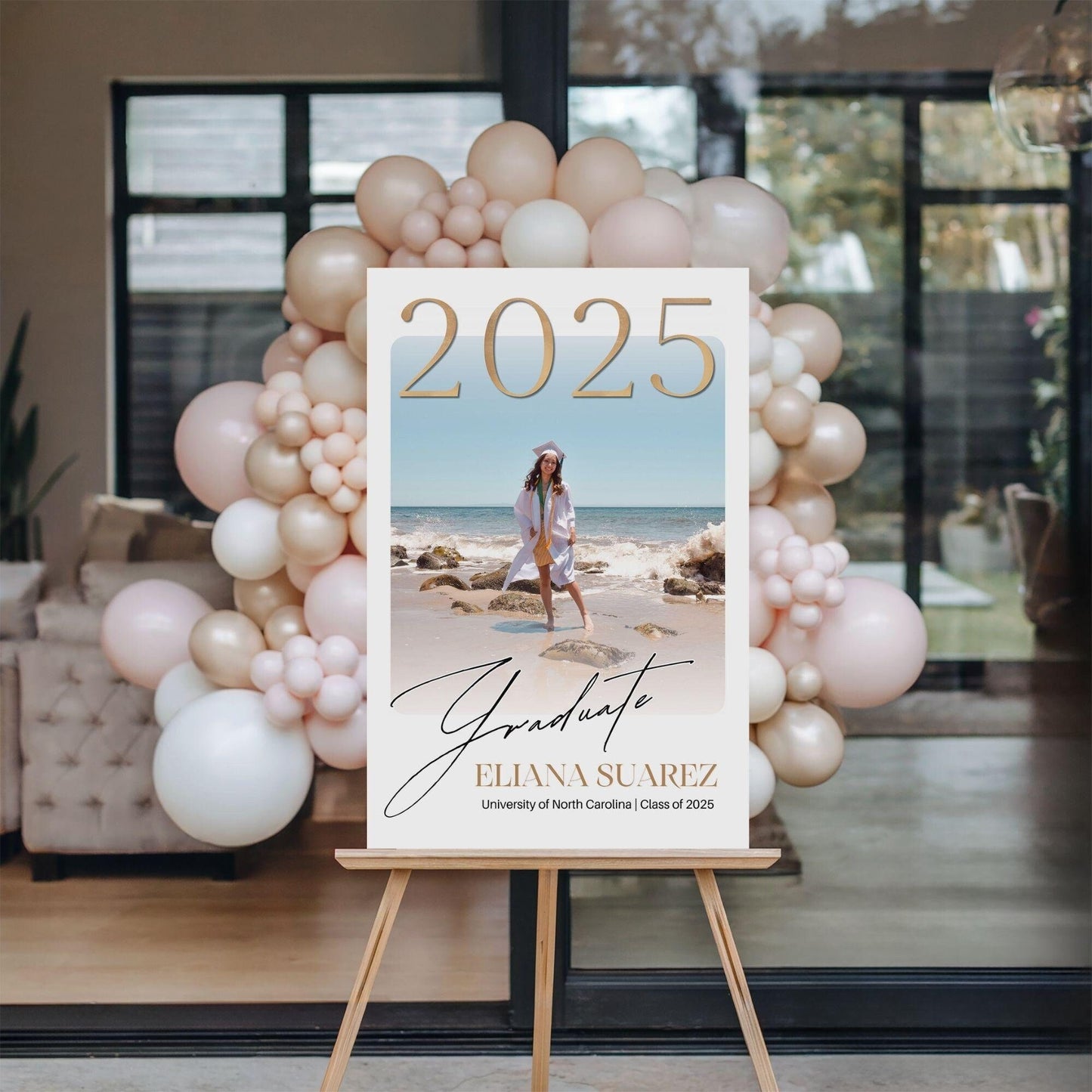 Modern Fade Photo Graduation Welcome Sign