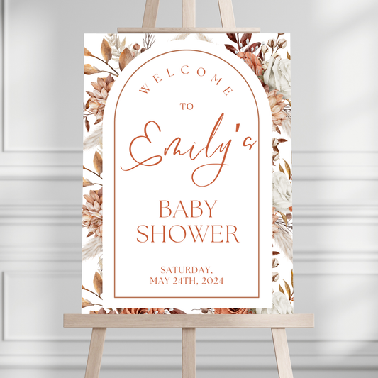 Boho Neutral Baby Shower Welcome Sign - Magnolia Dane Co.