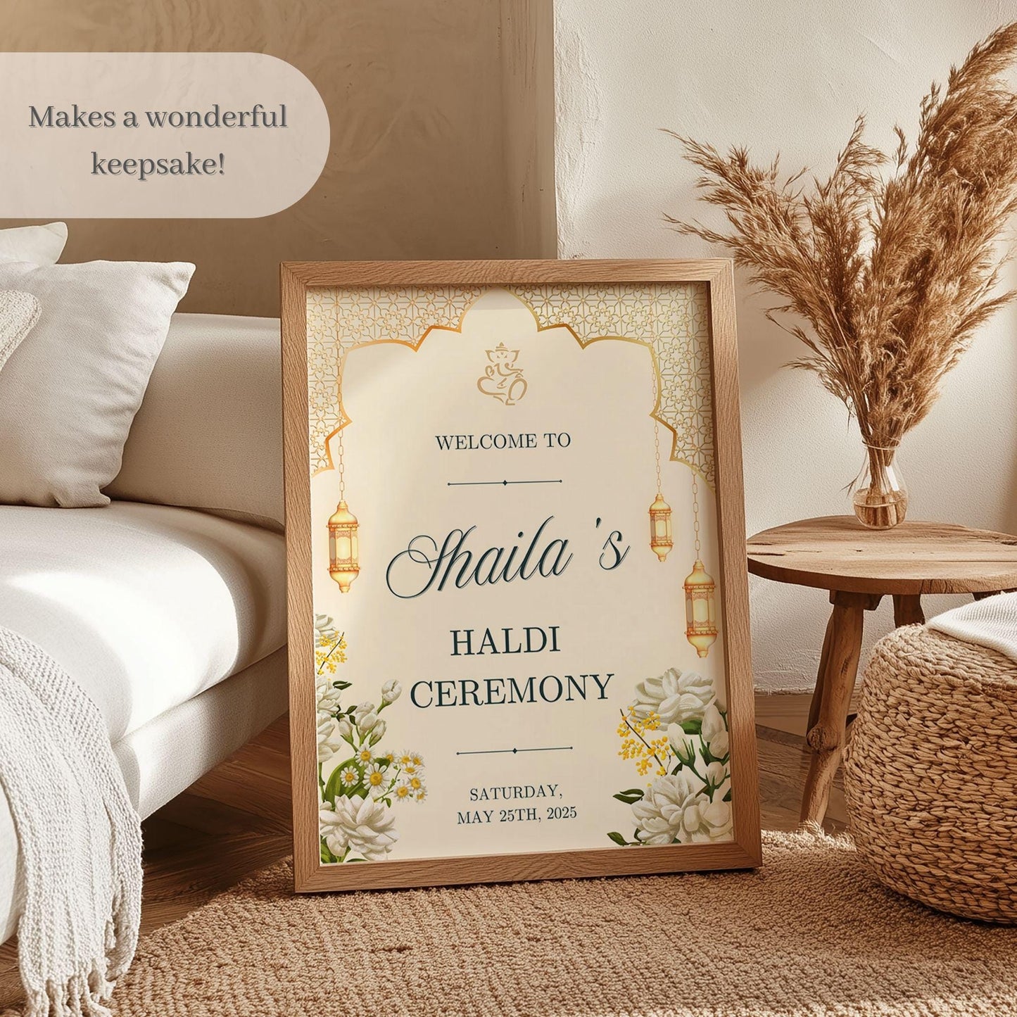 Lanterns Indian Wedding Welcome Sign for Mehndi, Sangeet, Haldi etc.