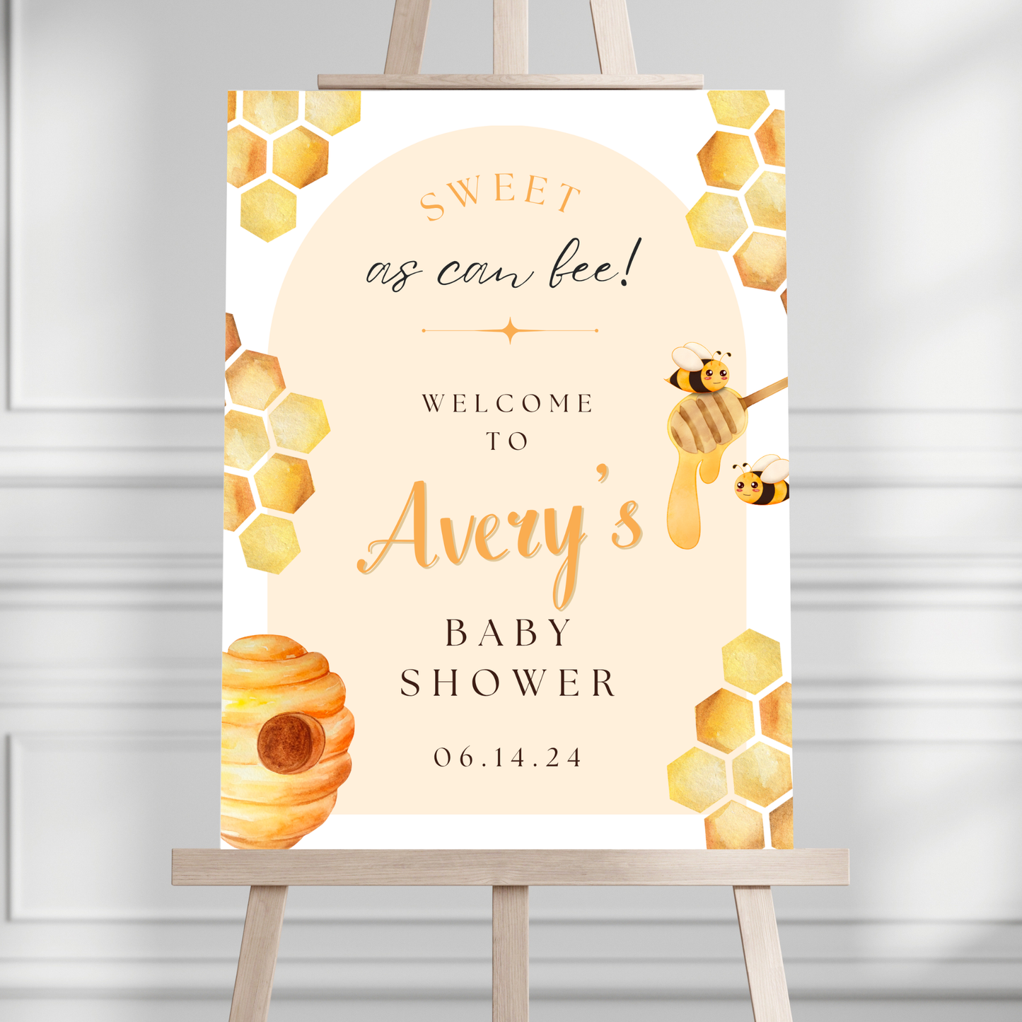 "Sweet as Can Bee!" Baby Shower Welcome Sign - Magnolia Dane Co.