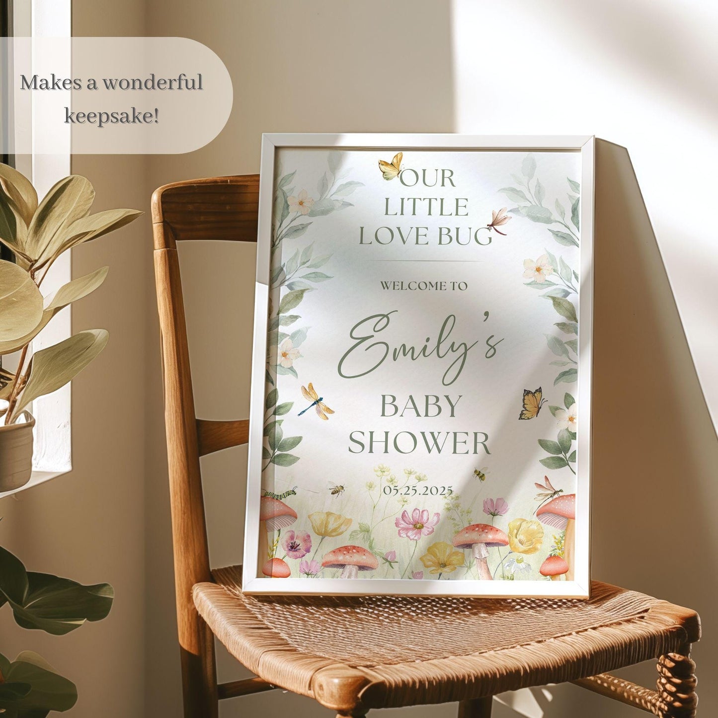 "Our Little Love Bug" Baby Shower Welcome Sign