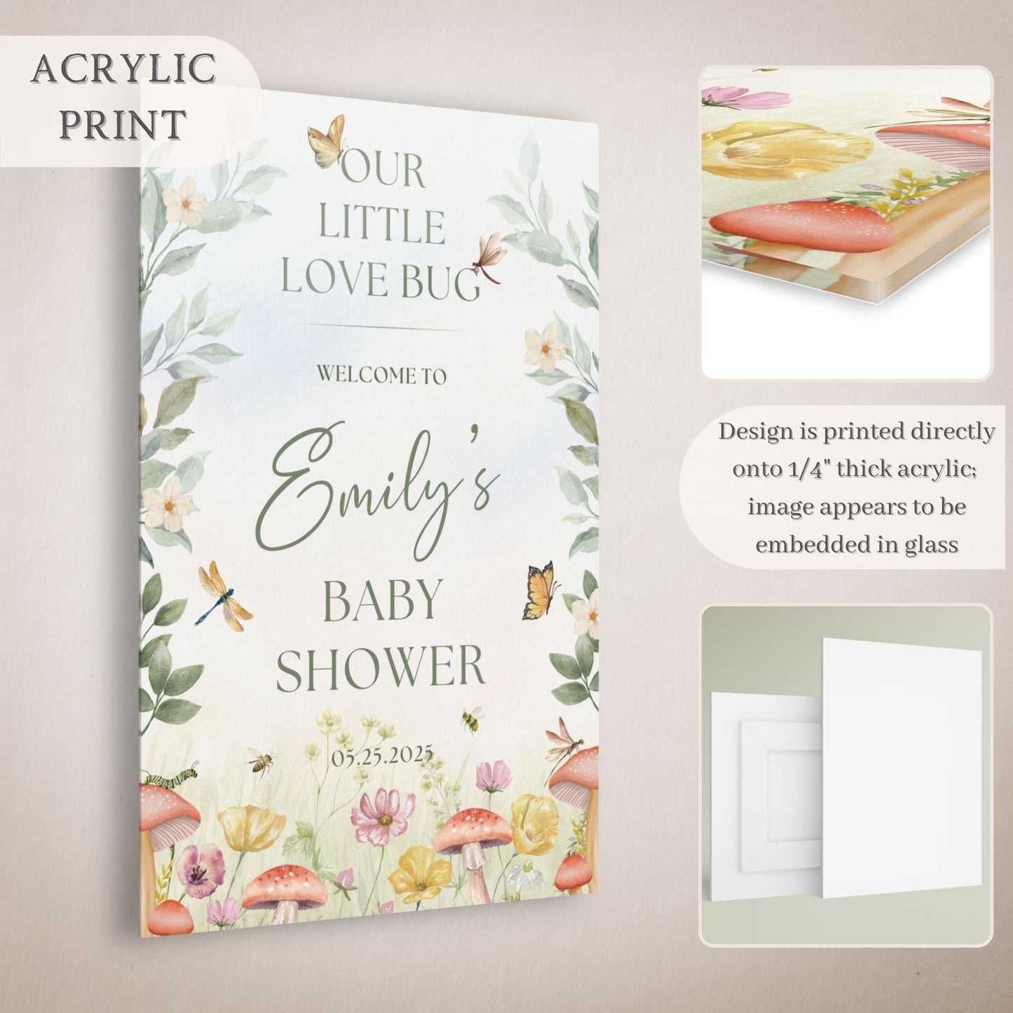 "Our Little Love Bug" Baby Shower Welcome Sign