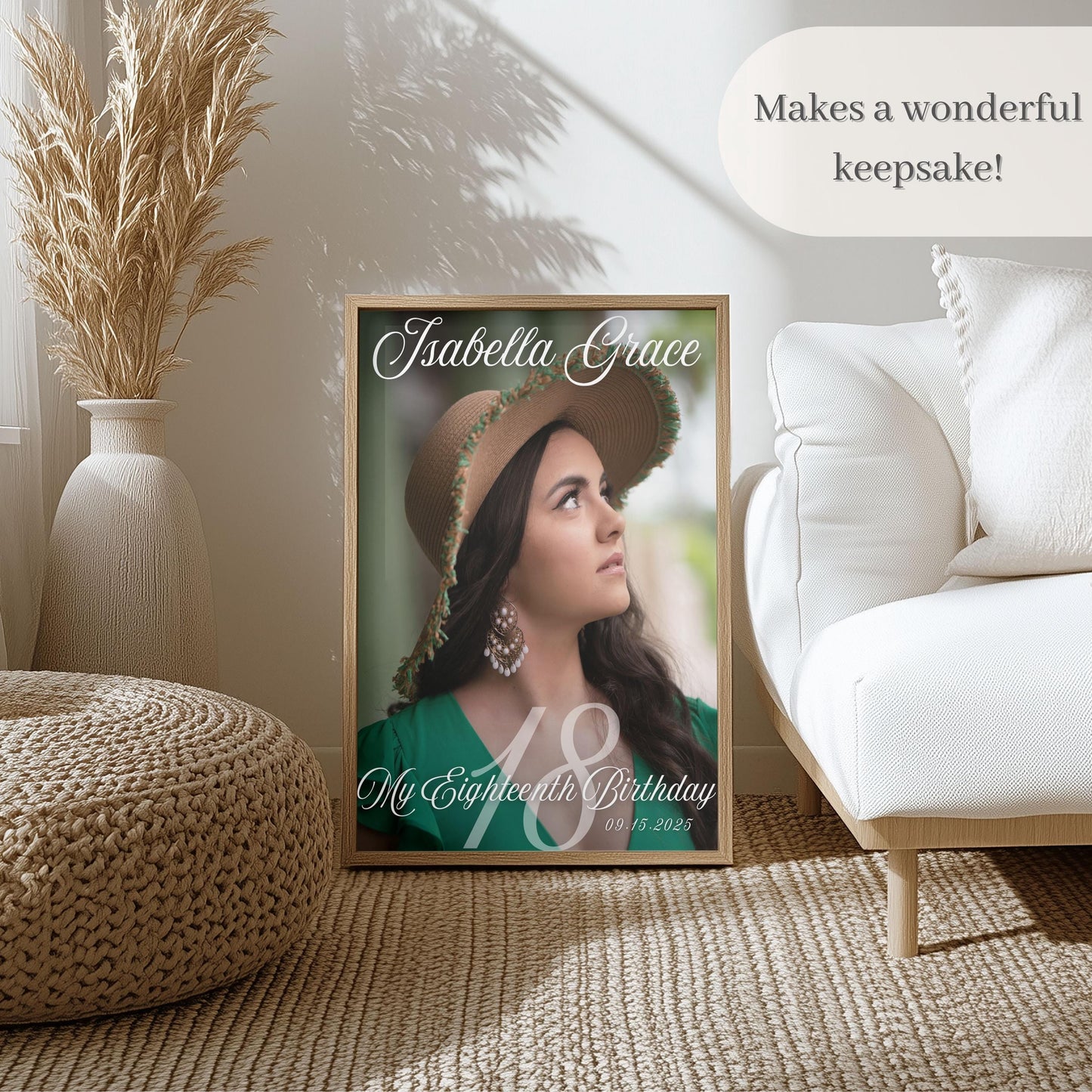 "My Eighteenth Birthday" Custom Photo 18th Birthday Sign