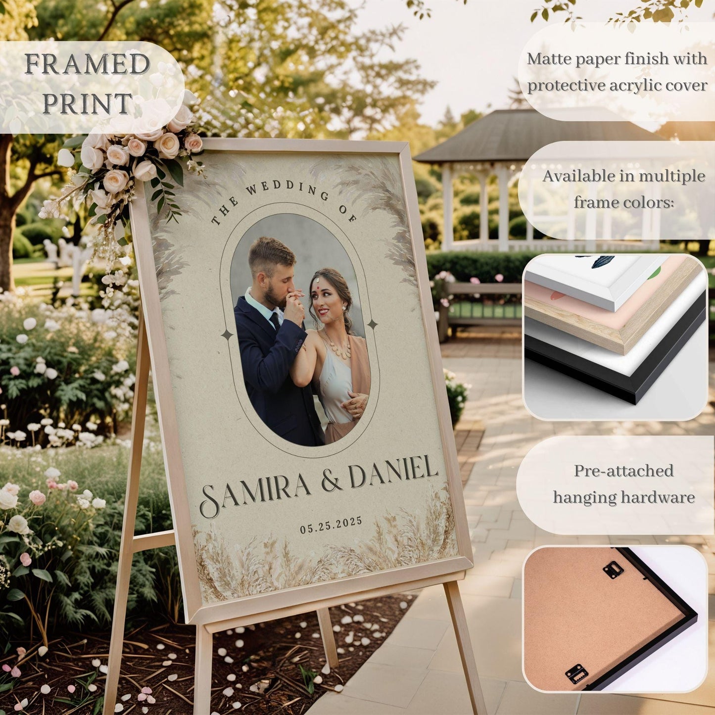 Custom Photo Acrylic Wedding Sign, Reception Entrance Welcome Sign, Personalized Wedding Decor, Wedding Poster, Foam Board Easel Signage
