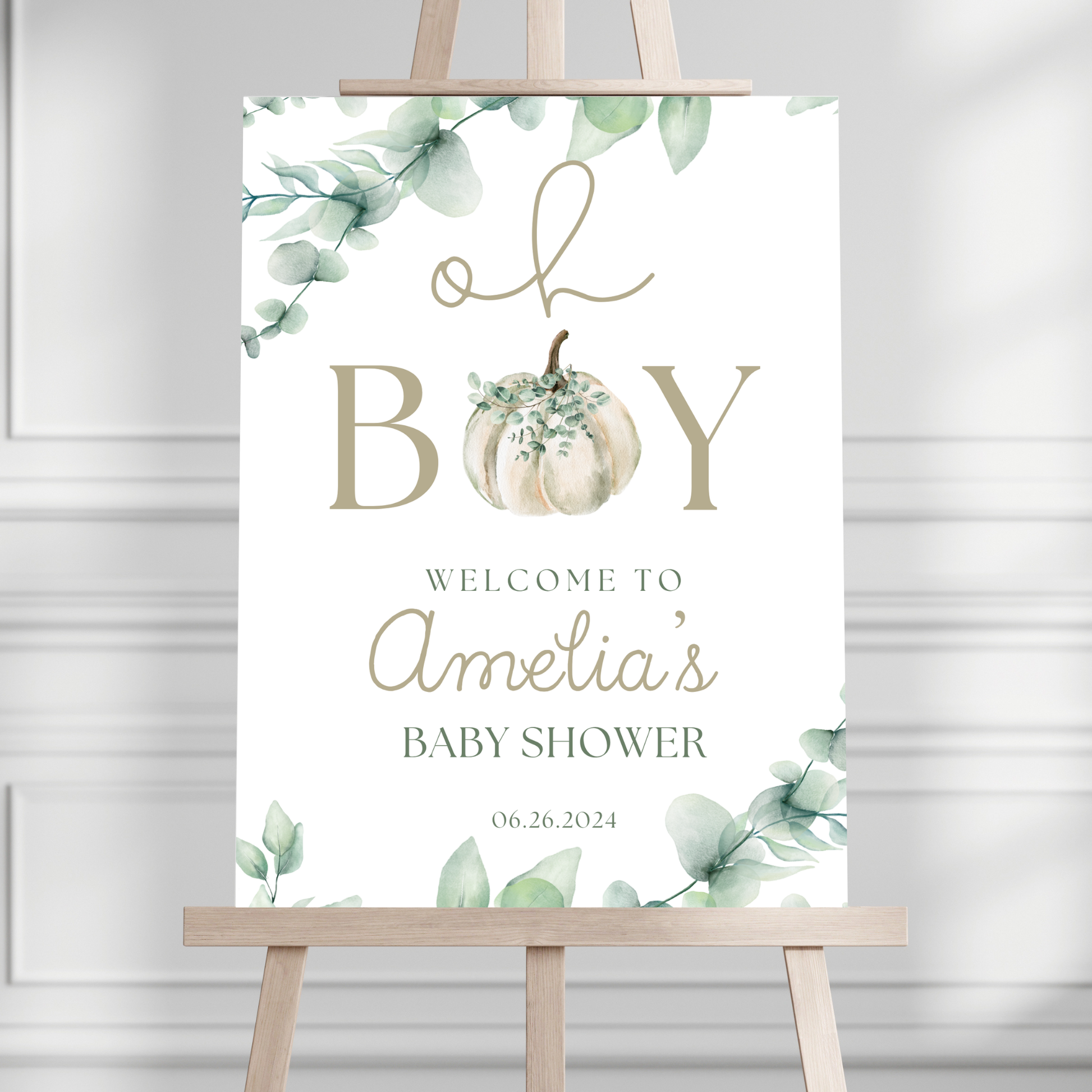 "Oh Boy" Baby Shower Welcome Sign - Magnolia Dane Co.