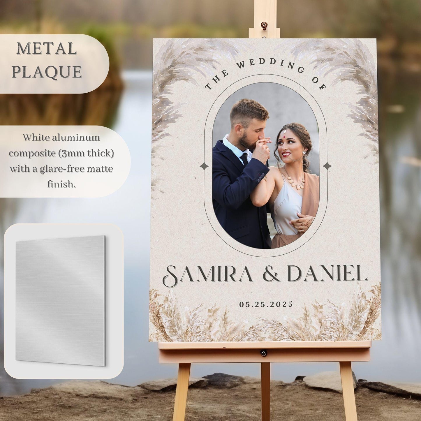 Custom Photo Acrylic Wedding Sign, Reception Entrance Welcome Sign, Personalized Wedding Decor, Wedding Poster, Foam Board Easel Signage