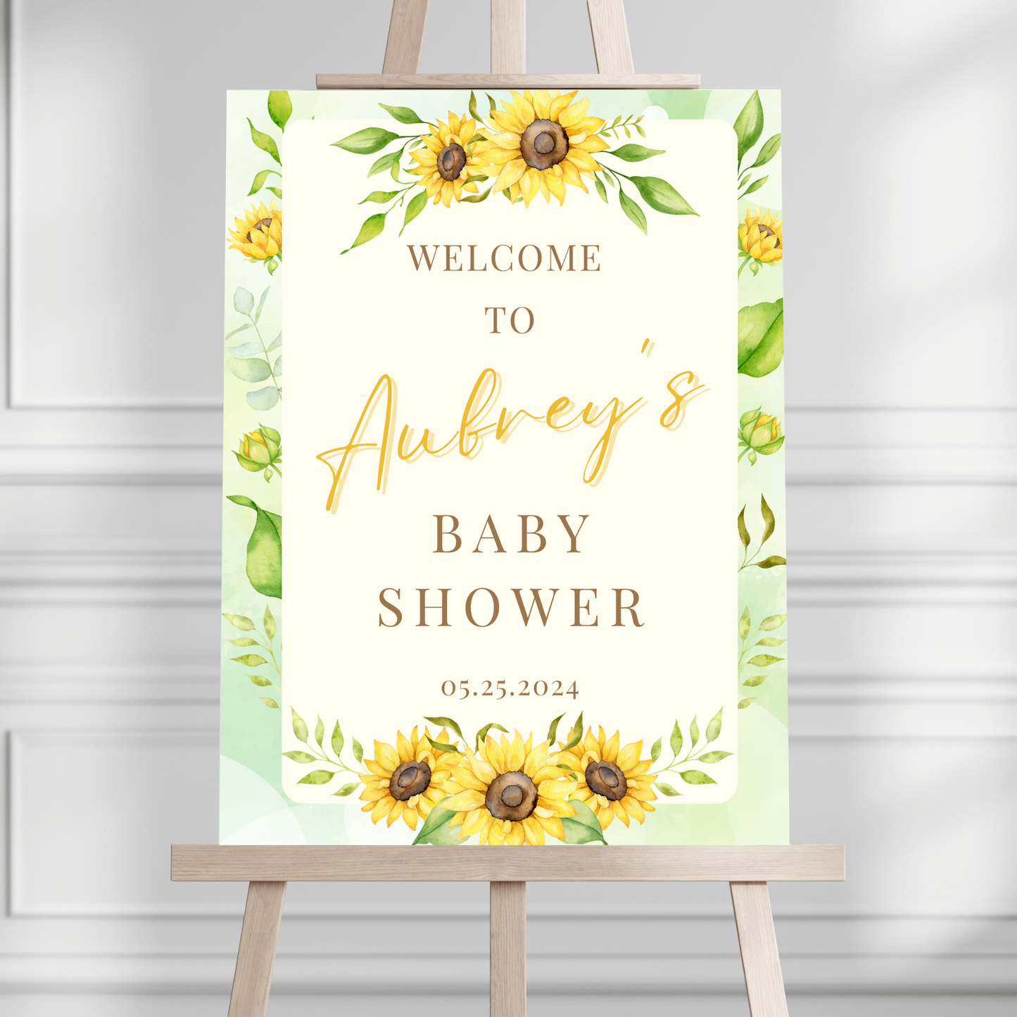 Sunflower Baby Shower Welcome Sign - Magnolia Dane Co.