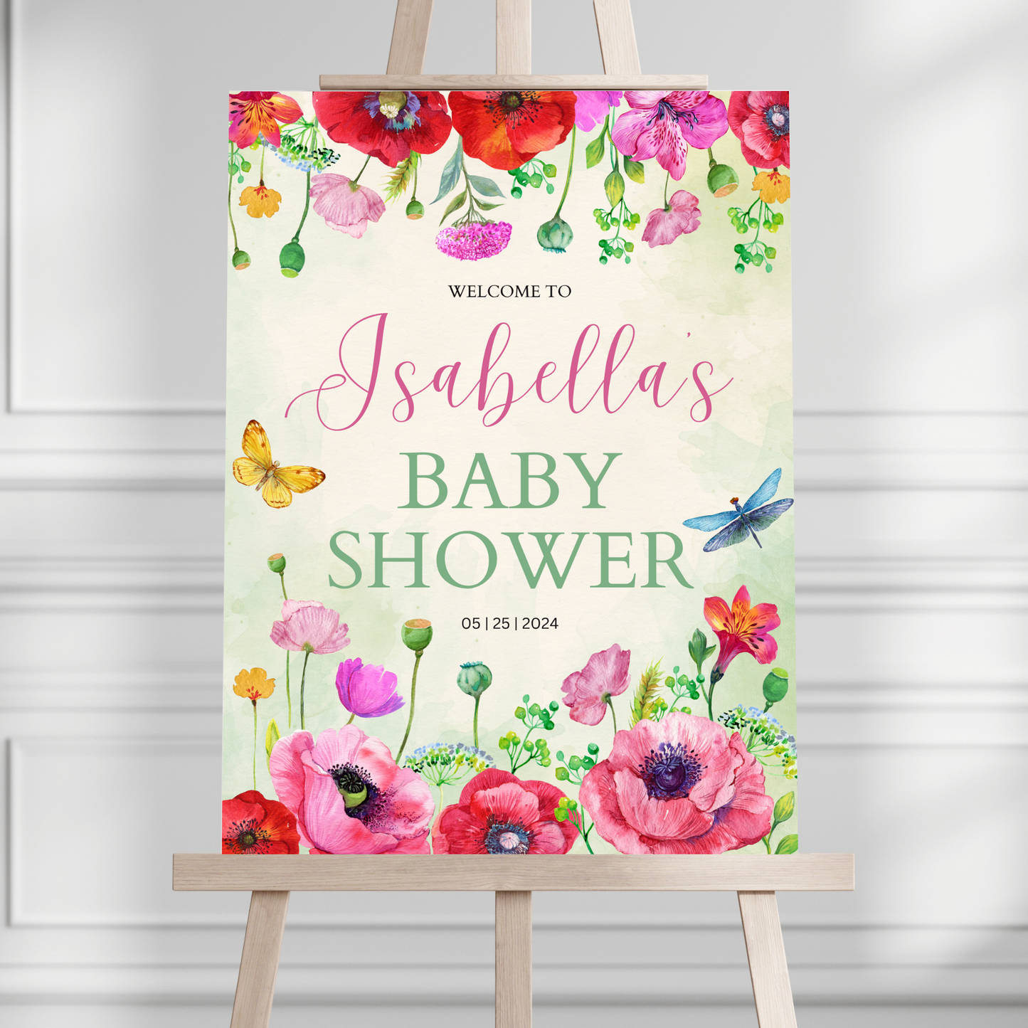 "Baby in Bloom" Baby Shower Welcome Sign - Magnolia Dane Co.