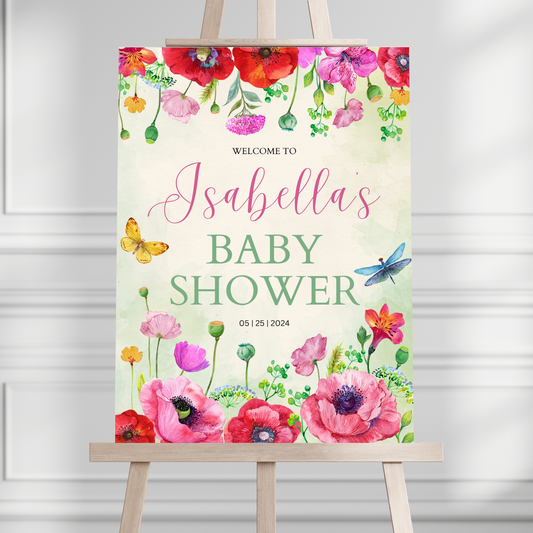 "Baby in Bloom" Baby Shower Welcome Sign - Magnolia Dane Co.