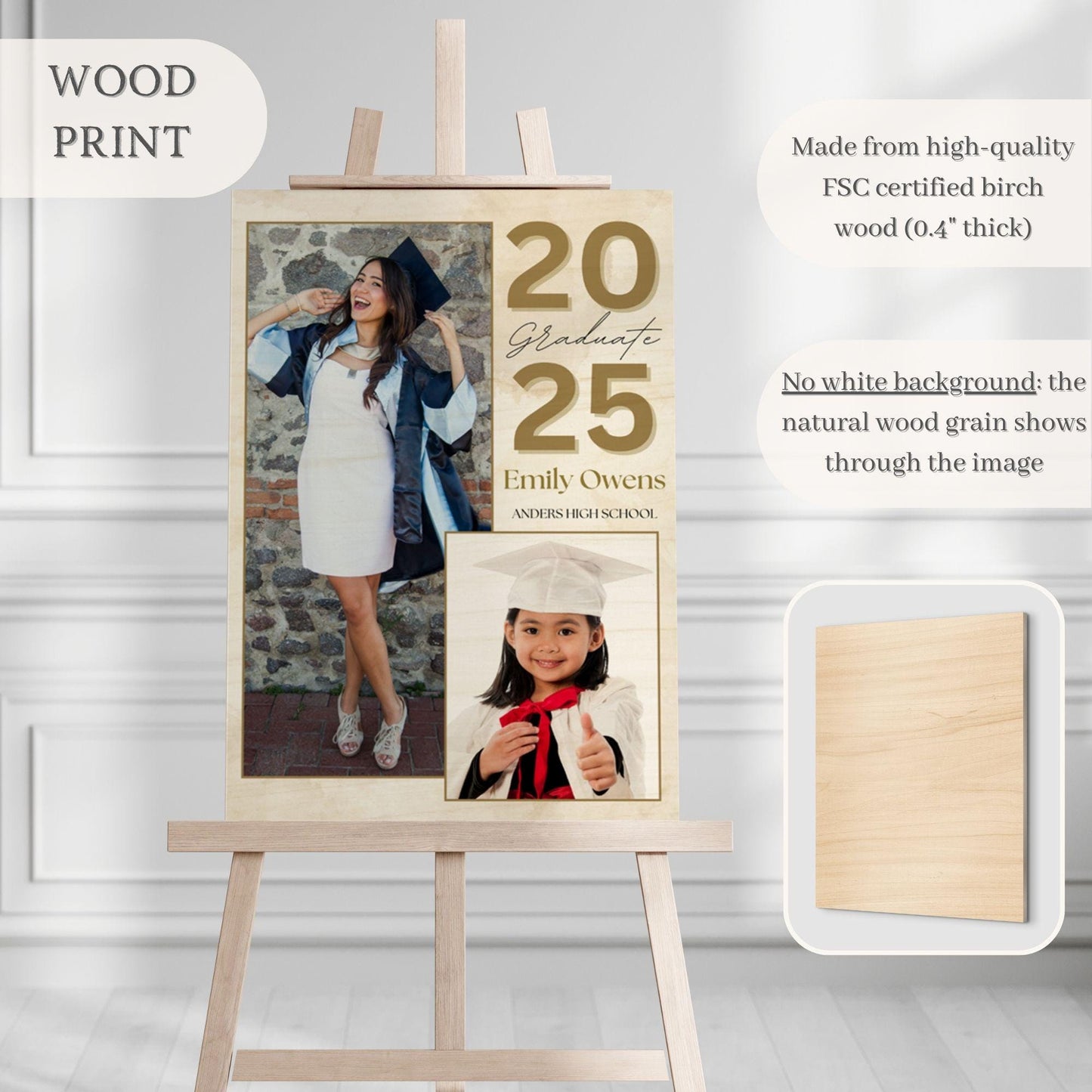 "Then & Now" Photo Graduation Party Welcome Sign