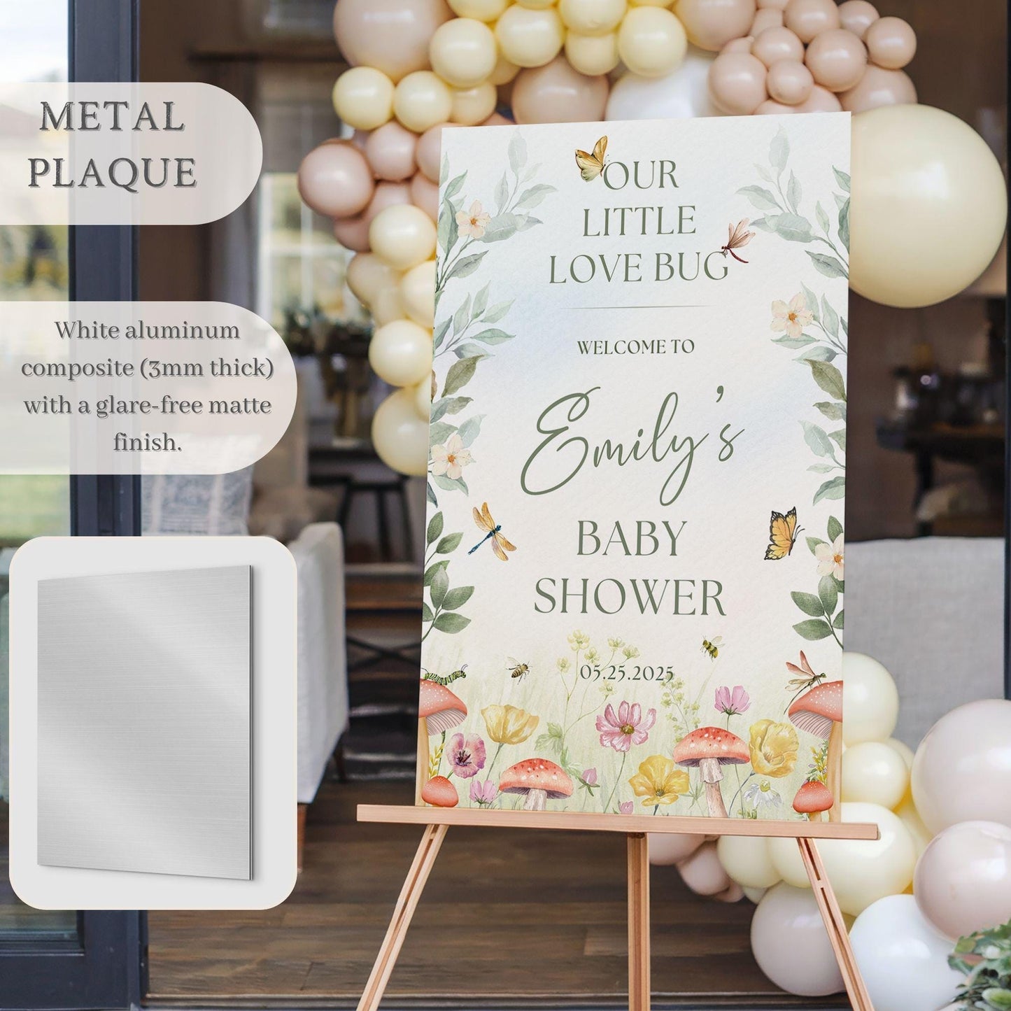"Our Little Love Bug" Baby Shower Welcome Sign