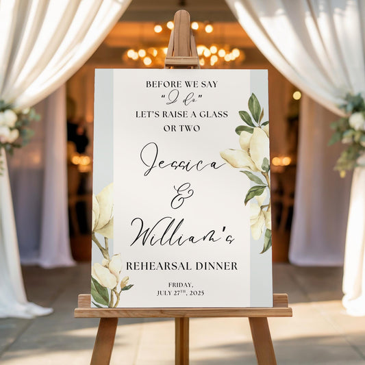 Magnolias Rehearsal Dinner Welcome Sign for Easel