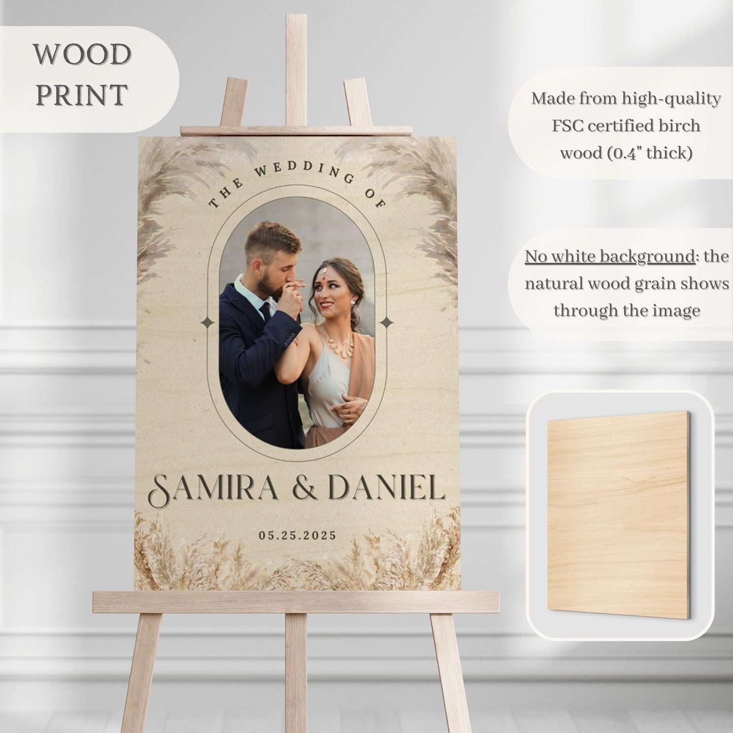 Custom Photo Acrylic Wedding Sign, Reception Entrance Welcome Sign, Personalized Wedding Decor, Wedding Poster, Foam Board Easel Signage