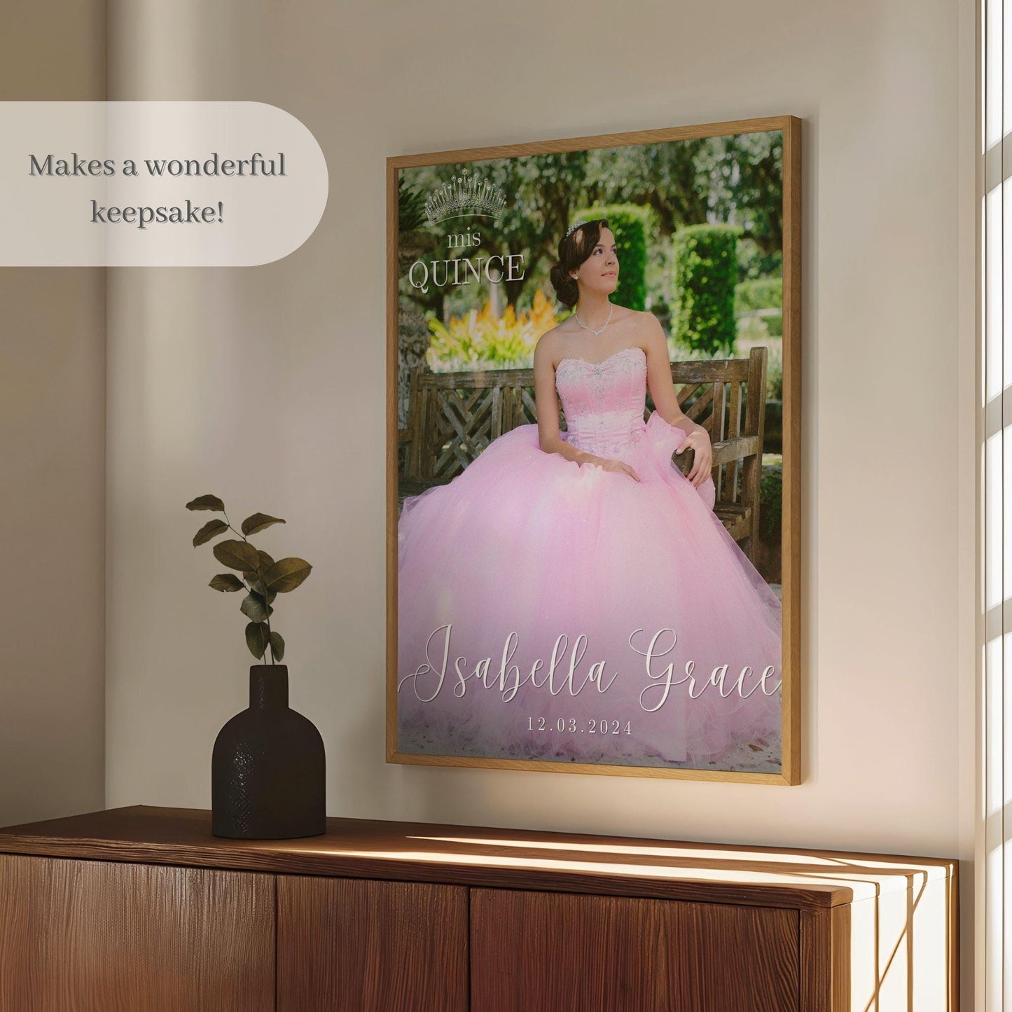 Simple Text Custom Photo Quinceañera Welcome Sign
