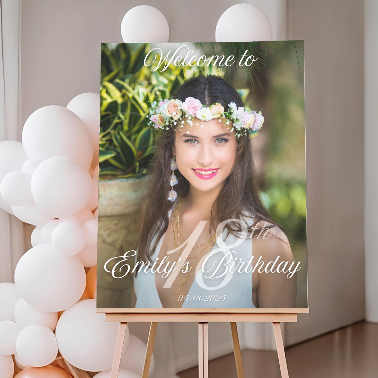 Simple Text 18th Birthday Party Welcome Sign
