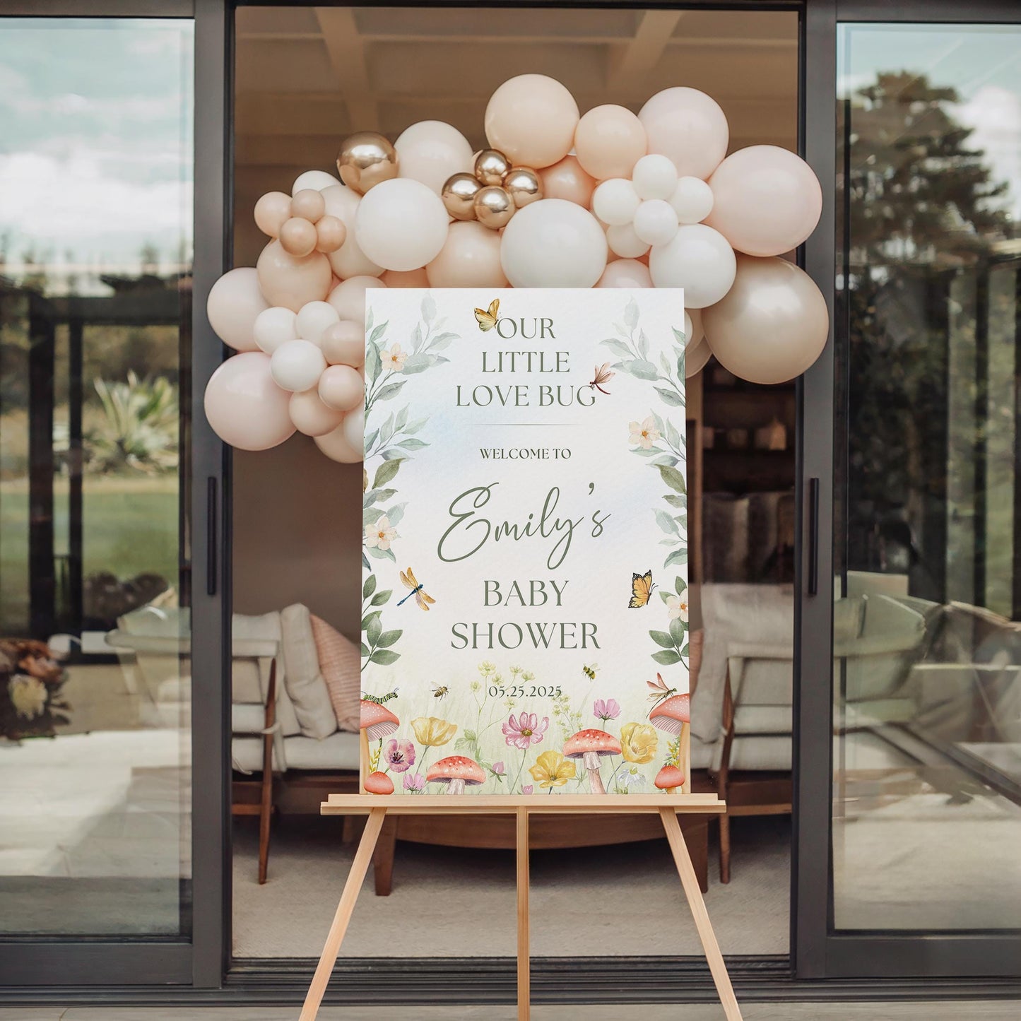 "Our Little Love Bug" Baby Shower Welcome Sign