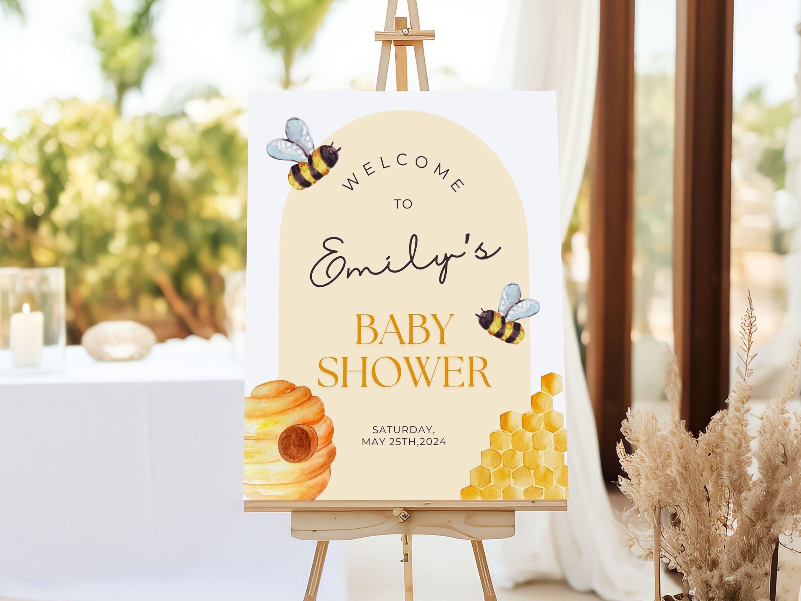 Parents to Bee Wooden Baby Shower deals Bee Theme Sign