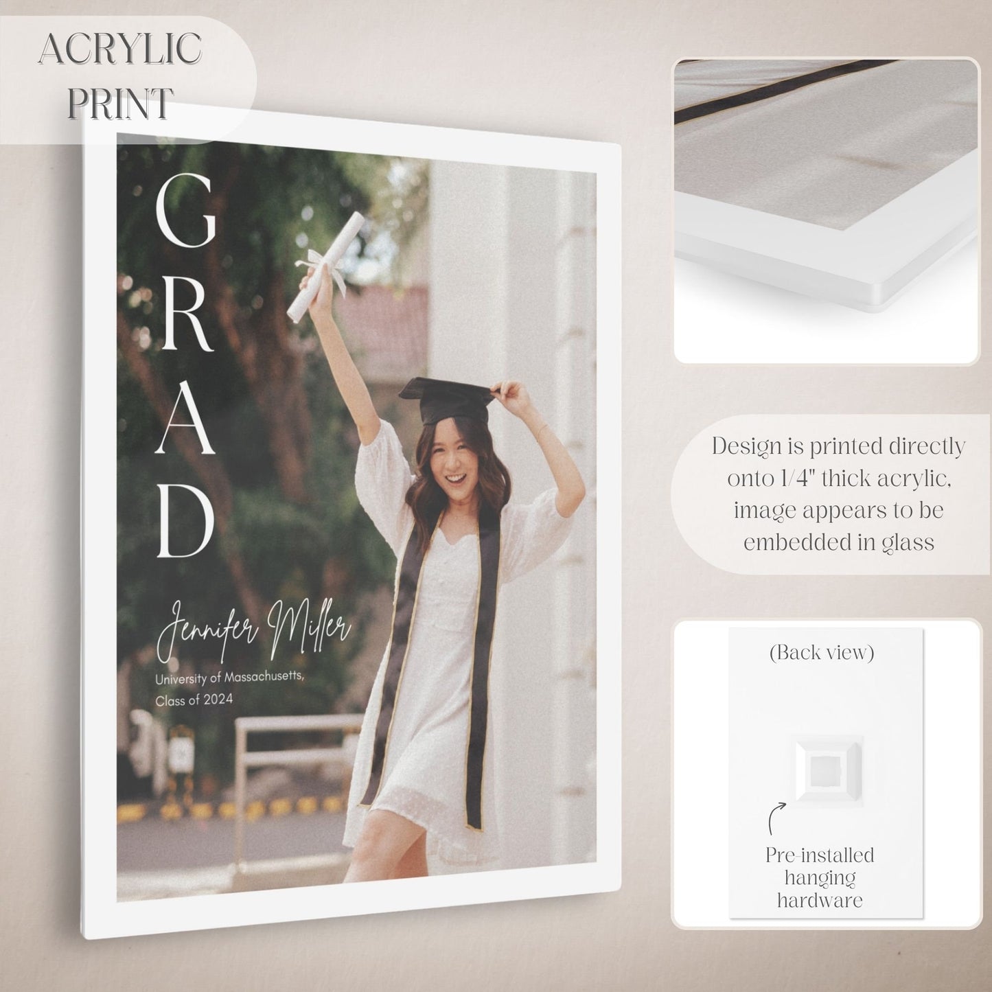"GRAD" Custom Photo Graduation Party Welcome Sign - Magnolia Dane Co.