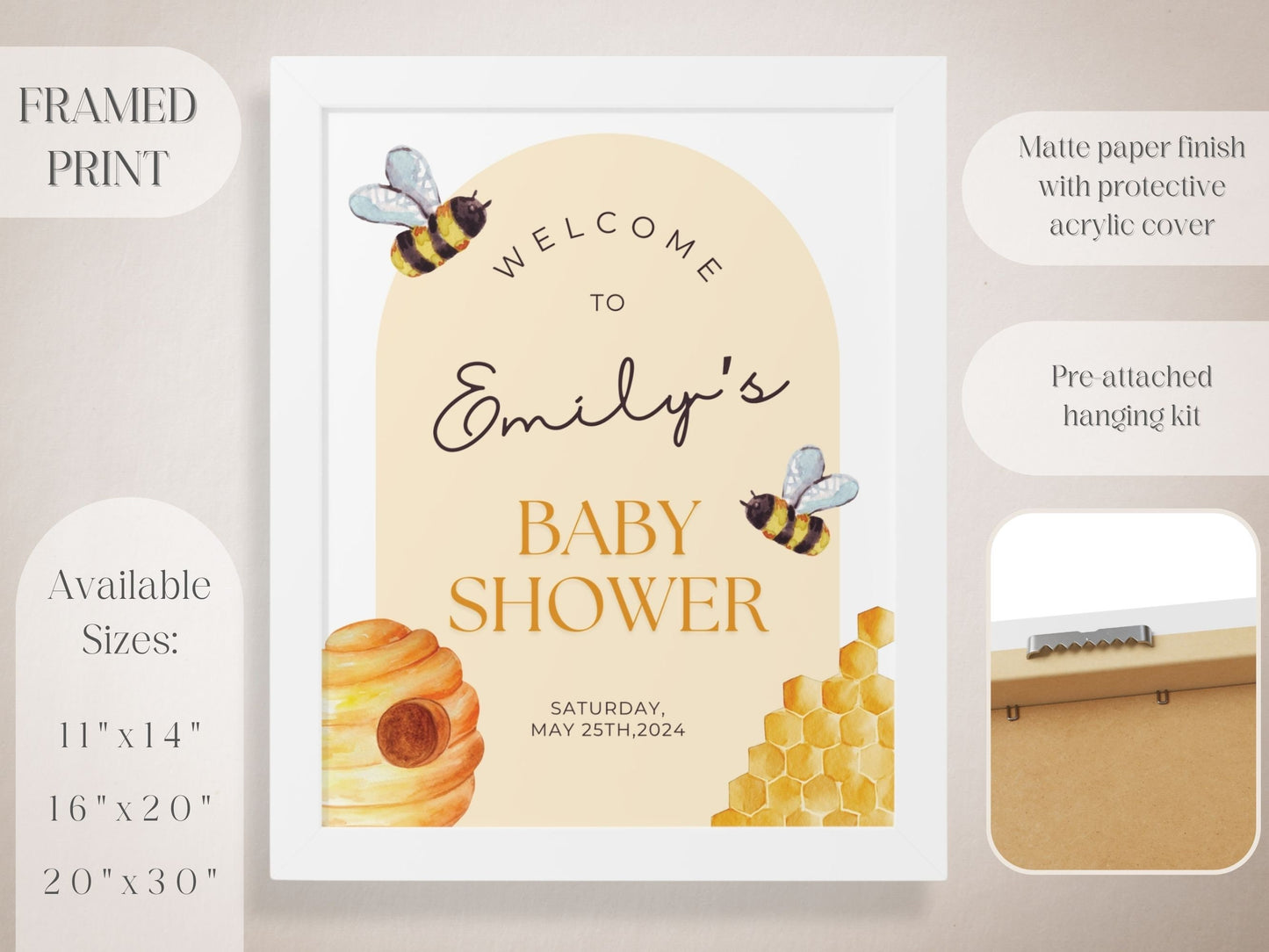 Honey Bee Baby Shower Welcome Sign - Magnolia Dane Co.