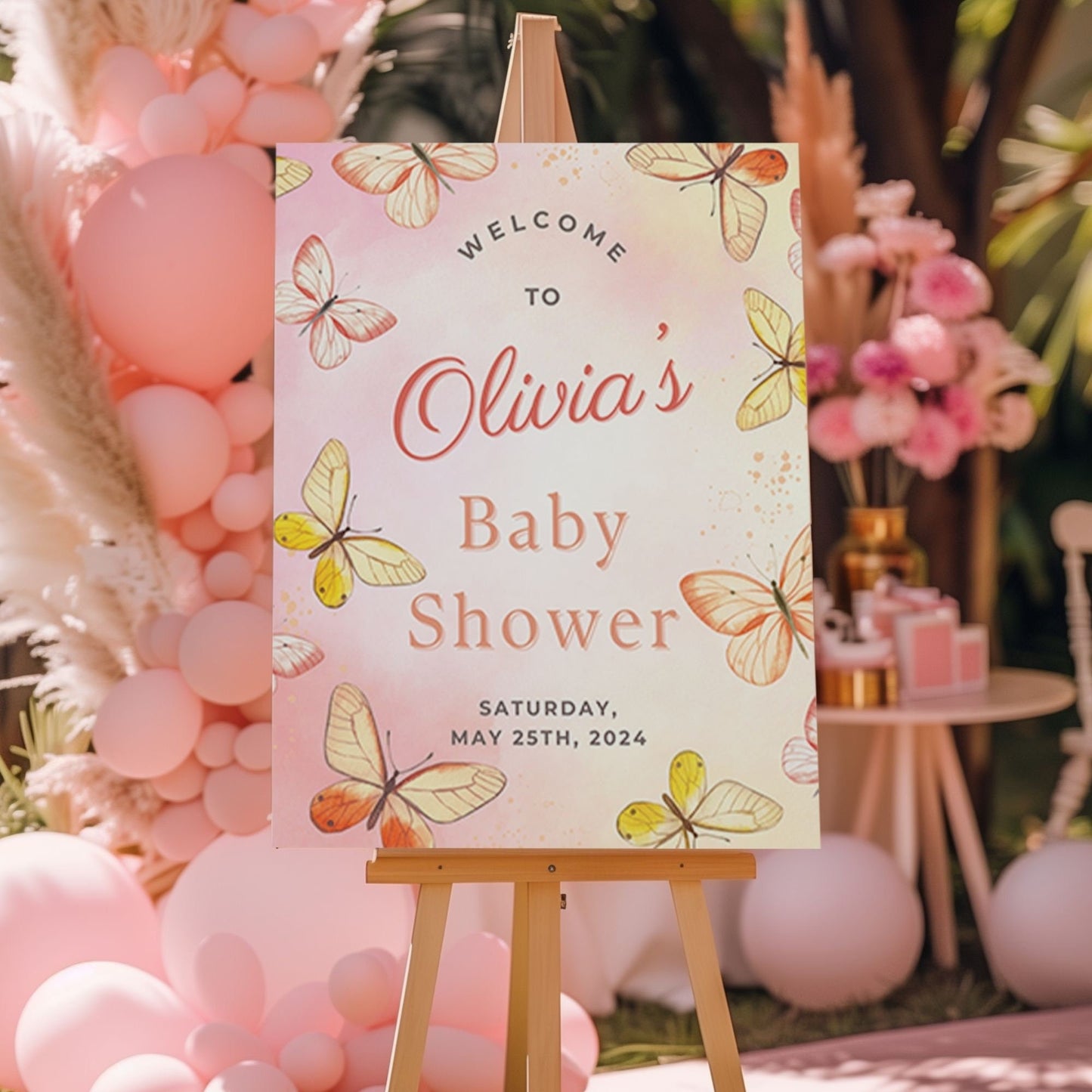 Butterfly Baby Shower Welcome Sign - Magnolia Dane Co.