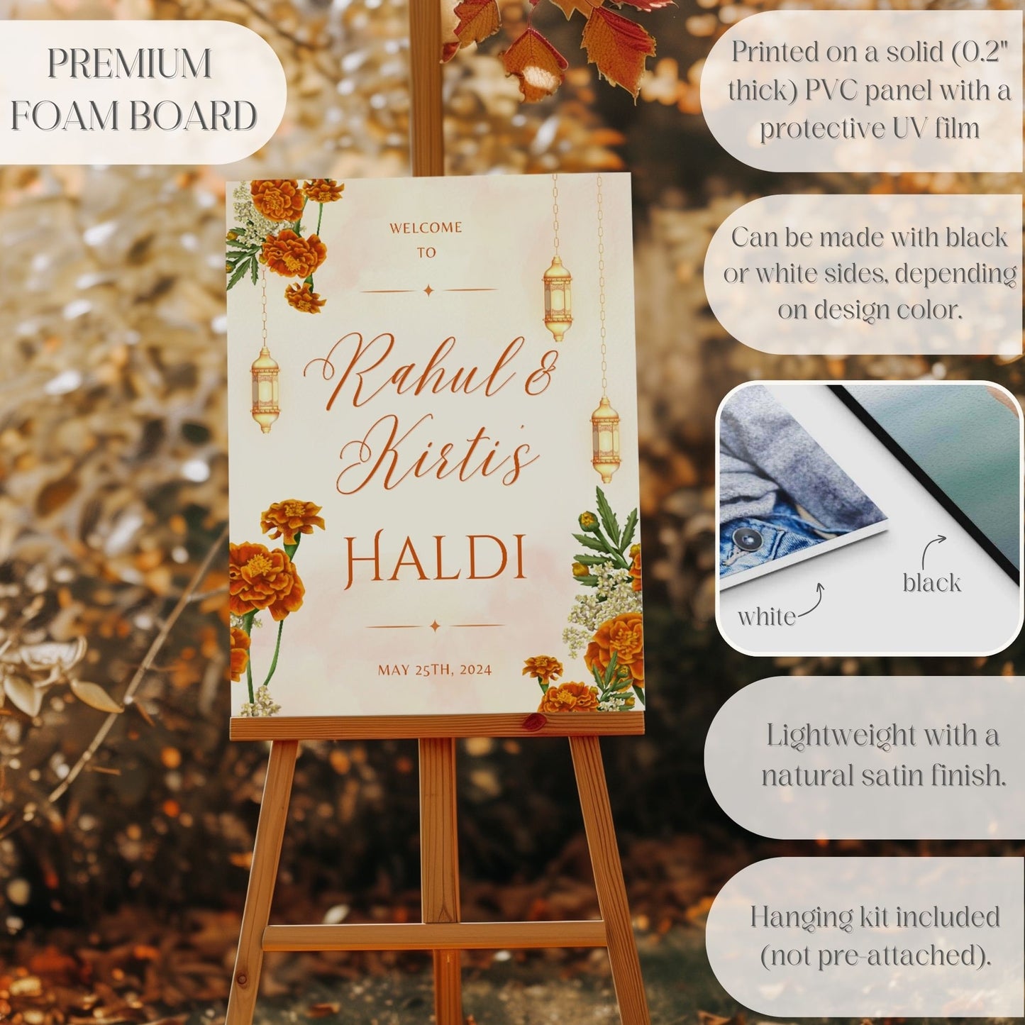 Indian Wedding Sign, Mehndi Decor, Sangeet Welcome Sign, Haldi Welcome Sign, Punjabi Personalized Acrylic Welcome Sign, Custom Indian Decor - Magnolia Dane Co.