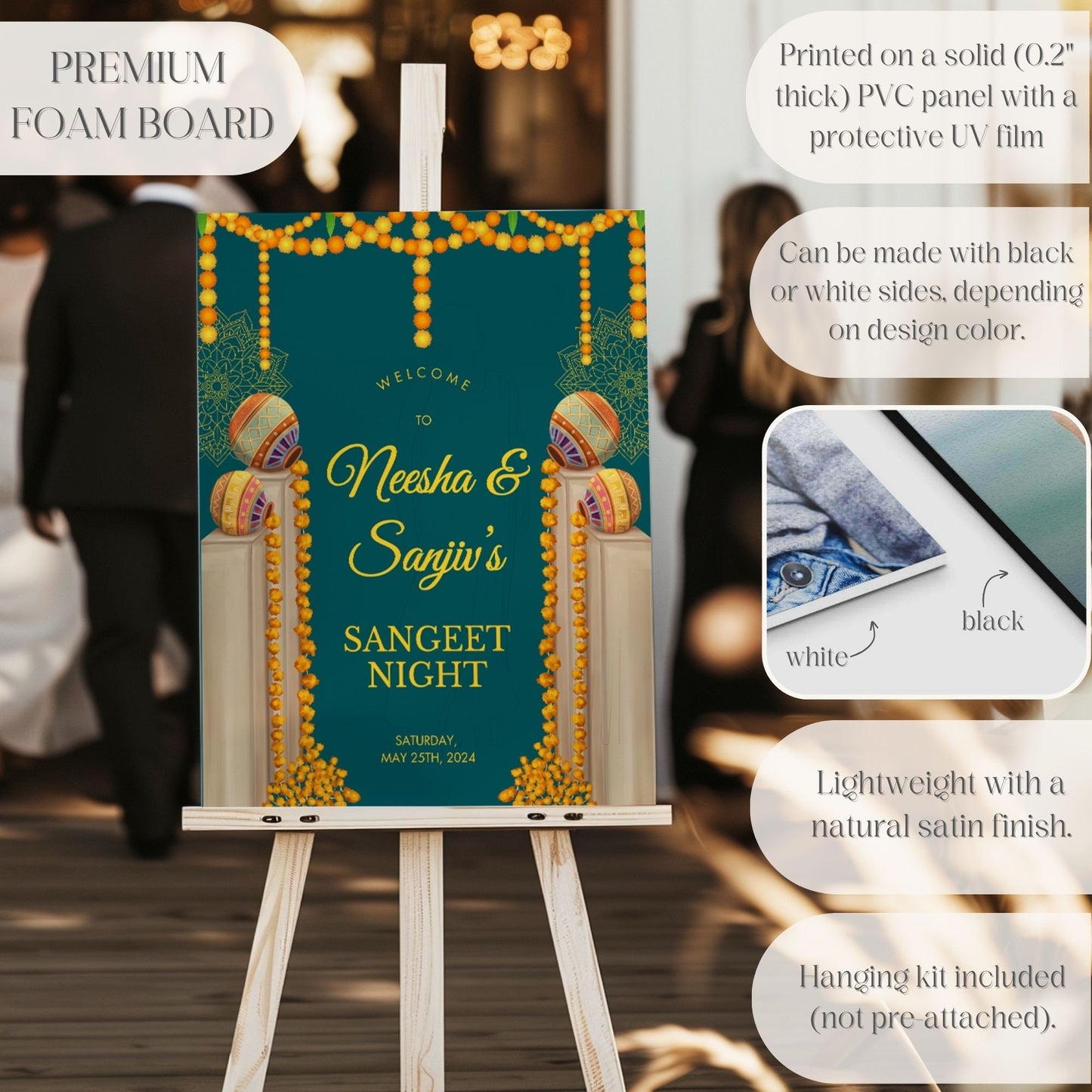 Indian Wedding Sign, Mehndi Decor, Sangeet Welcome Sign, Haldi Welcome Sign, Punjabi Personalized Acrylic Welcome Sign, Custom Indian Decor - Magnolia Dane Co.