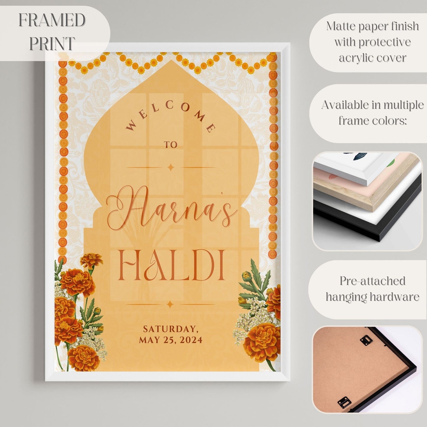 Indian Wedding Sign, Mehndi Decor, Sangeet Welcome Sign, Haldi Welcome Sign, Punjabi Personalized Acrylic Welcome Sign, Custom Indian Decor - Magnolia Dane Co.