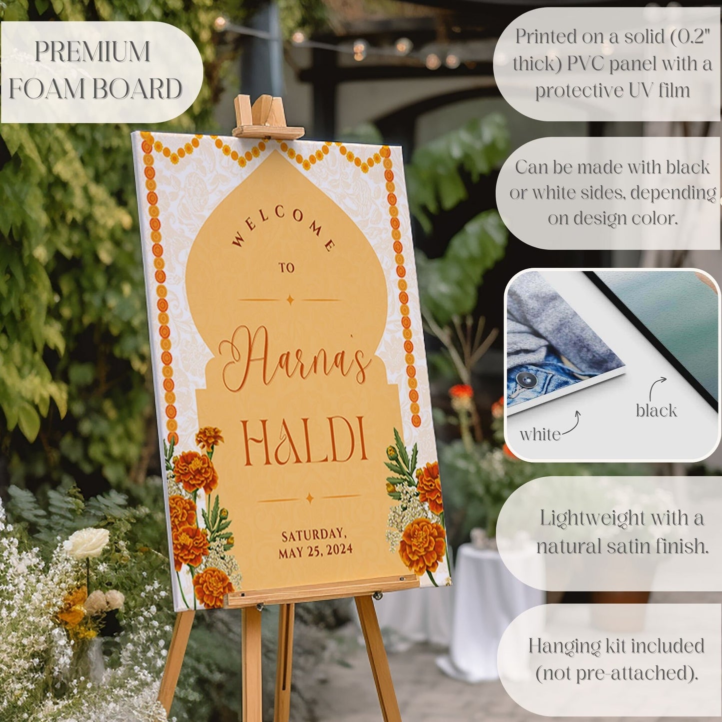 Indian Wedding Sign, Mehndi Decor, Sangeet Welcome Sign, Haldi Welcome Sign, Punjabi Personalized Acrylic Welcome Sign, Custom Indian Decor - Magnolia Dane Co.