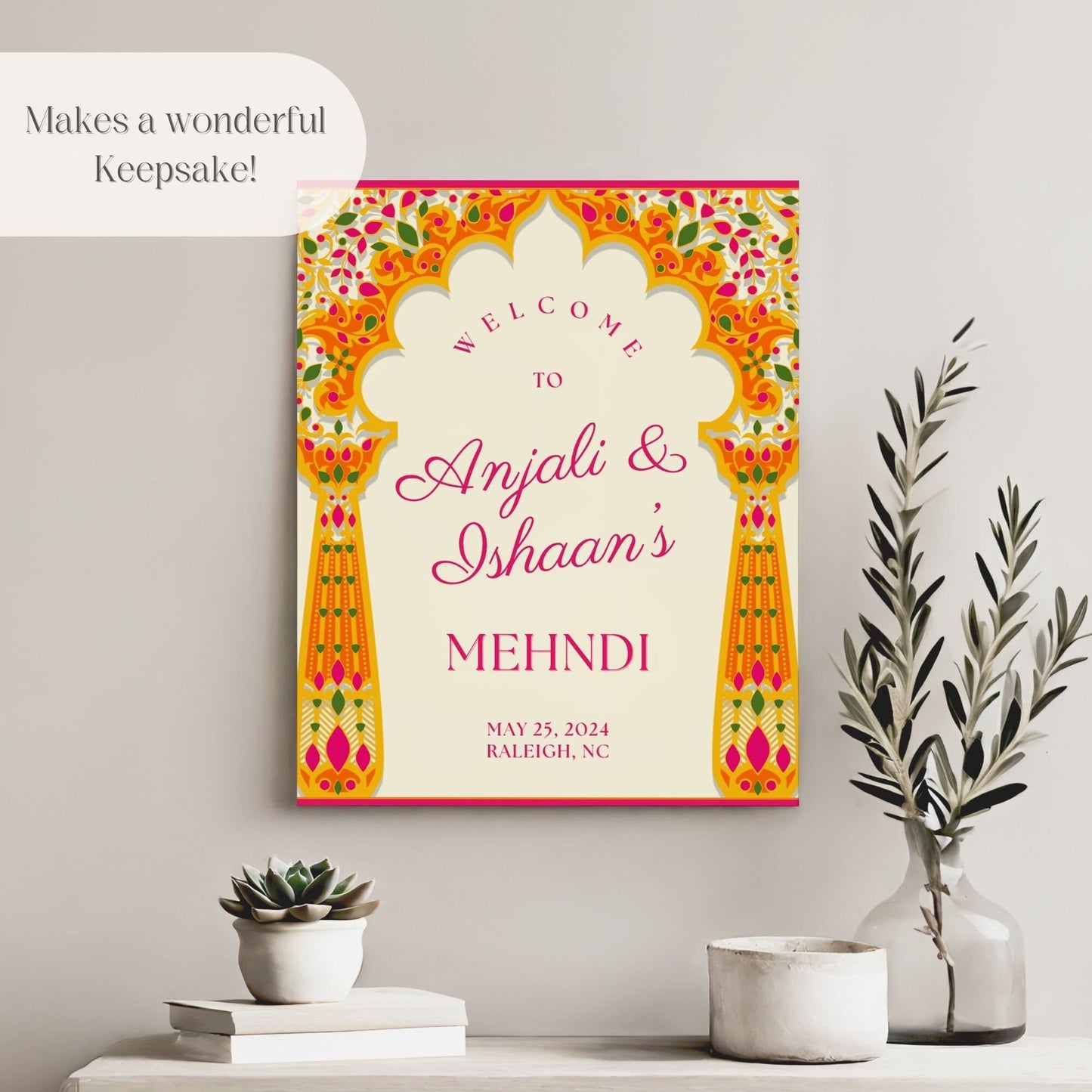 Indian Wedding Sign, Mehndi Decor, Sangeet Welcome Sign, Haldi Welcome Sign, Punjabi Personalized Acrylic Welcome Sign, Custom Indian Decor - Magnolia Dane Co.