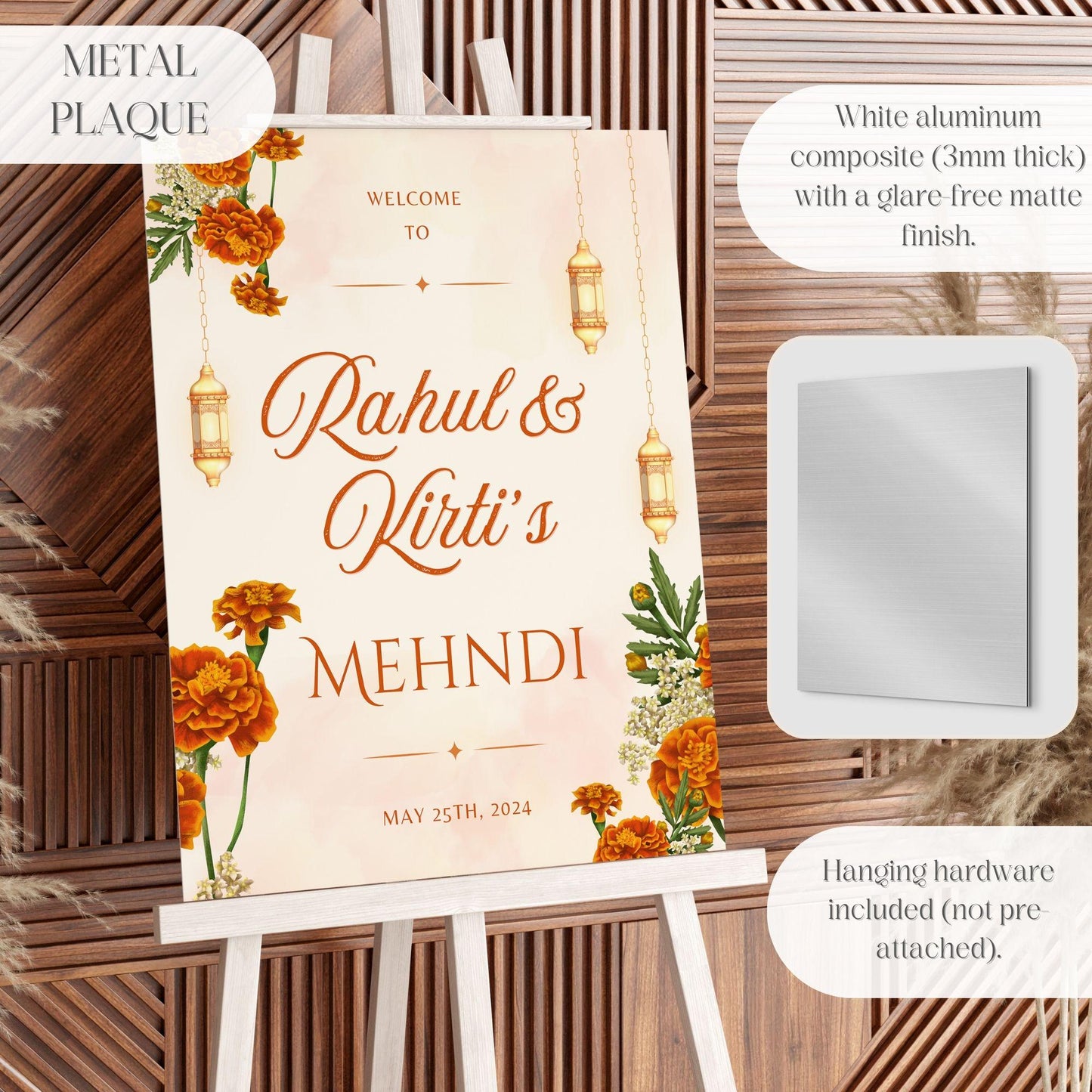 Indian Wedding Sign, Mehndi Decor, Sangeet Welcome Sign, Haldi Welcome Sign, Punjabi Personalized Acrylic Welcome Sign, Custom Indian Decor - Magnolia Dane Co.