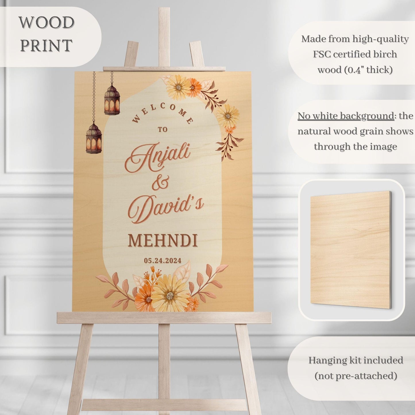 Indian Wedding Sign, Mehndi Decor, Sangeet Welcome Sign, Haldi Welcome Sign, Punjabi Personalized Acrylic Welcome Sign, Custom Indian Decor - Magnolia Dane Co.