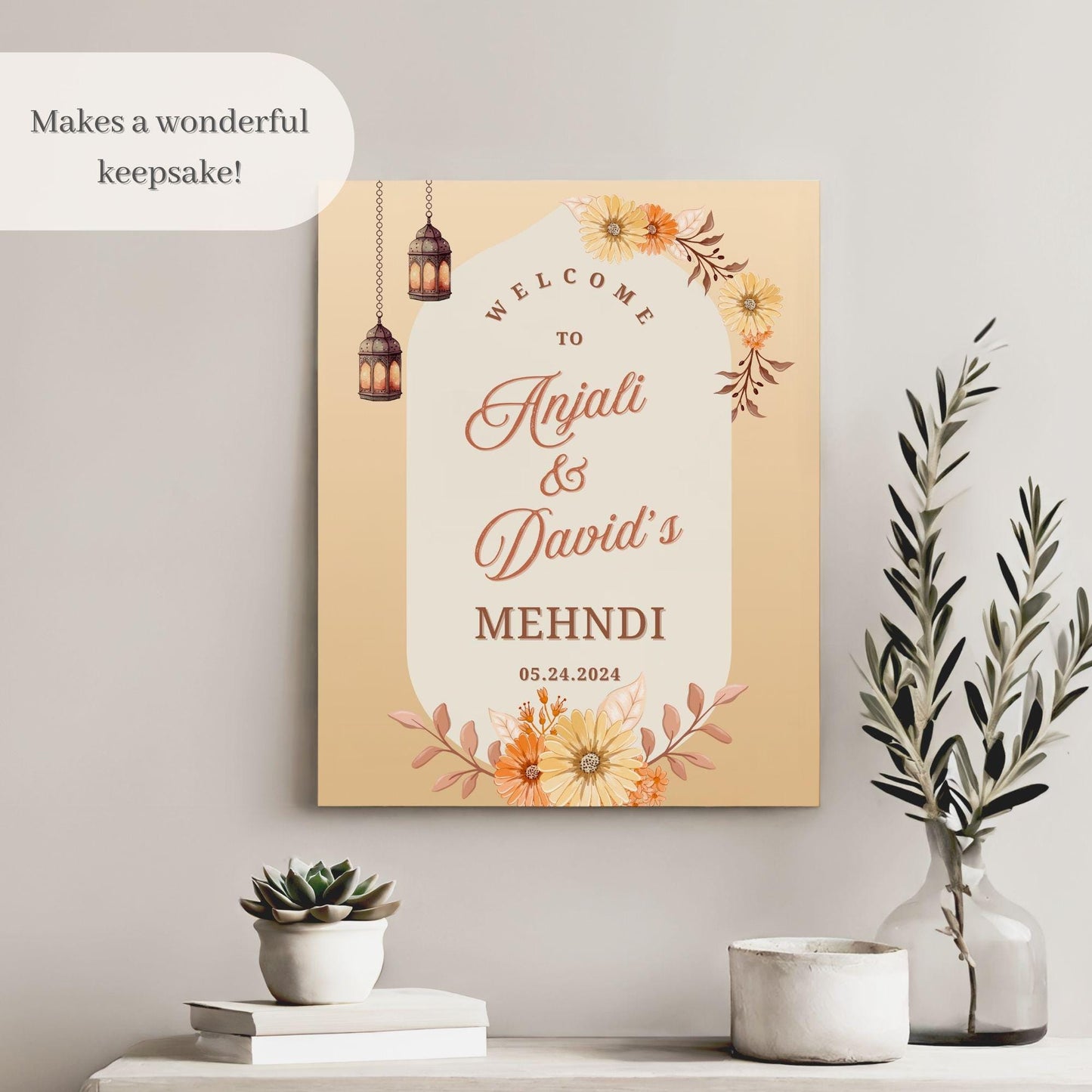 Indian Wedding Sign, Mehndi Decor, Sangeet Welcome Sign, Haldi Welcome Sign, Punjabi Personalized Acrylic Welcome Sign, Custom Indian Decor - Magnolia Dane Co.