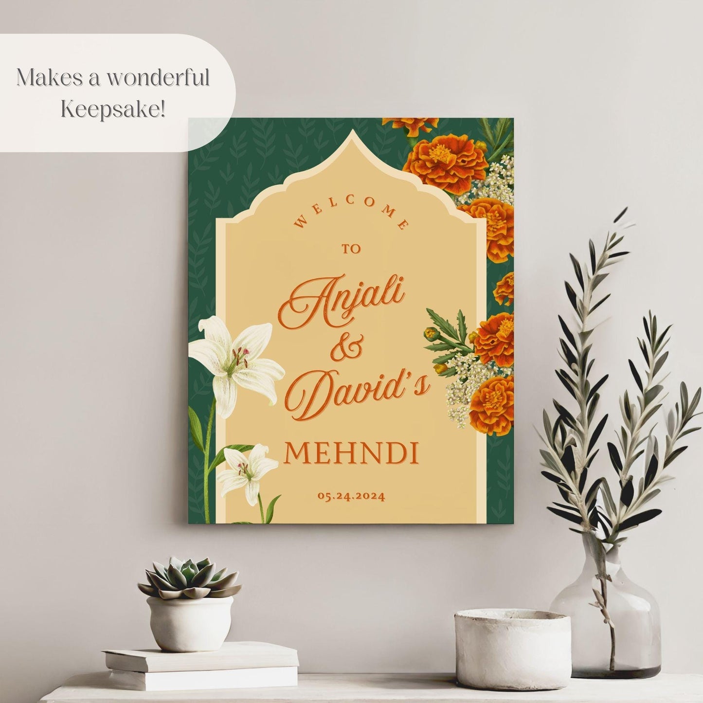Indian Wedding Sign, Mehndi Decor, Sangeet Welcome Sign, Haldi Welcome Sign, Punjabi Personalized Acrylic Welcome Sign, Custom Indian Decor - Magnolia Dane Co.